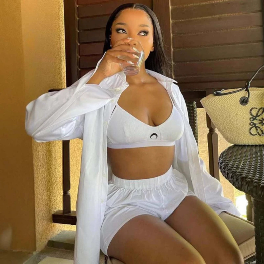 ZARA African Chic Solid Color Turn Down Collar Blouse and Casual Shorts Set